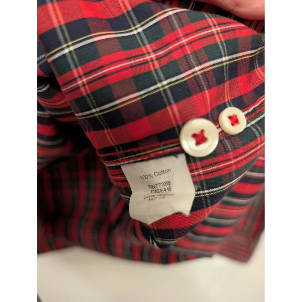 J.Crew Thompson Shirtings 80's 2 Ply‎ Mens Plaid Button Down Shirt Wrinkle Free